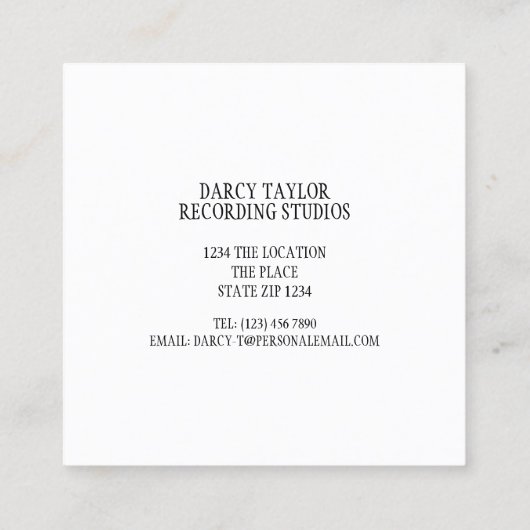 Entwerfen Sie Ihre eigene Albumabdeckung Quadratische Visitenkarte (Rückseite)