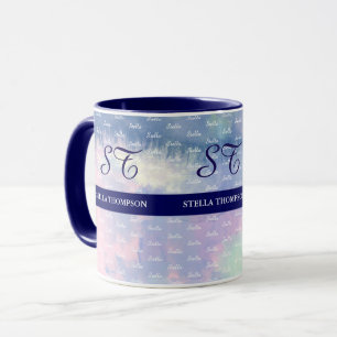 Entwerfen Sie Ihre eigene Aquarellblau-Tasse mit N Tasse