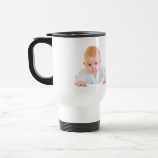 Entwerfen Sie Ihre eigene Baby-Foto-Tasse Reisebecher (Links)