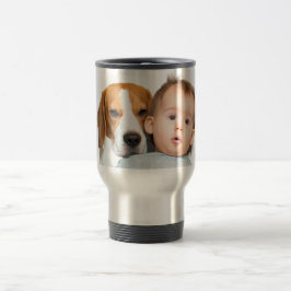 Entwerfen Sie Ihre eigene Baby & Pet Foto-Tasse Reisebecher