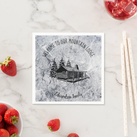 Entwerfen Sie Ihre eigene Bergfamilienloge Serviette (Beispiel)