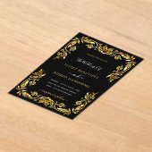 Entwerfen Sie Ihre eigene Black Gold-Hochzeit Acryleinladungen (Ablage )