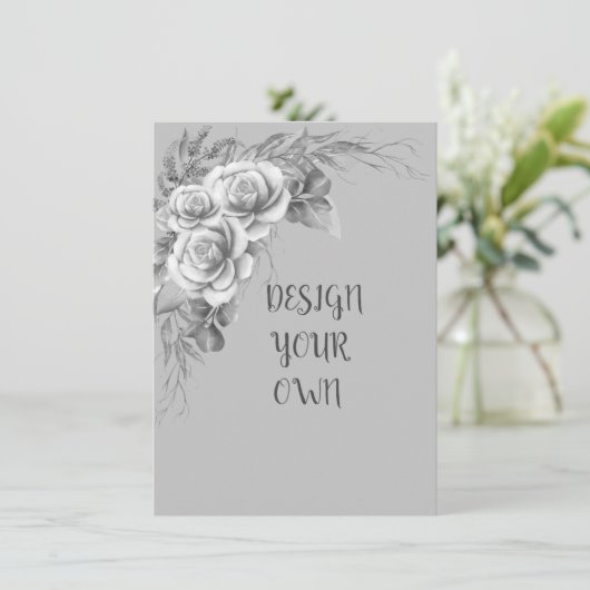 Entwerfen Sie Ihre eigene Blumen-Einladung Einladung (Stehend Vorderseite)