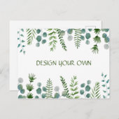 Entwerfen Sie Ihre eigene Blumenempfehlung Postkar Einladungspostkarte (Vorne/Hinten)