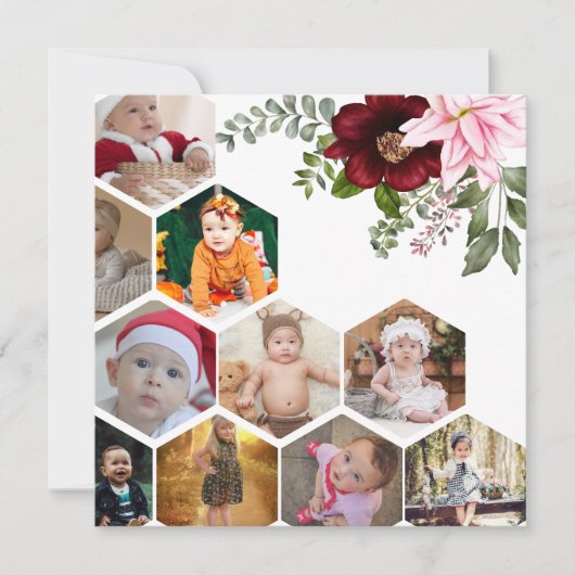 Entwerfen Sie Ihre eigene Blumenkollektion 10 Dankeskarte (Vorderseite)