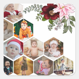 Entwerfen Sie Ihre eigene Blumenkollektion 10 Quadratischer Aufkleber