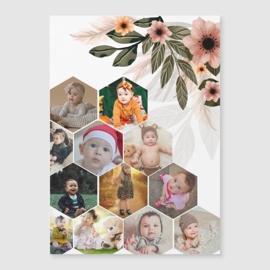 Entwerfen Sie Ihre eigene Blumenkollektion 12 Magnetkarte (Vorderseite)