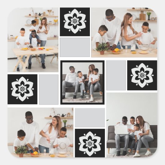 Entwerfen Sie Ihre eigene Blumenkollektion 5 Quadratischer Aufkleber (Vorderseite)