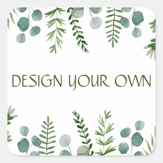 Entwerfen Sie Ihre eigene Blüte Quadratischer Aufkleber (Vorderseite)