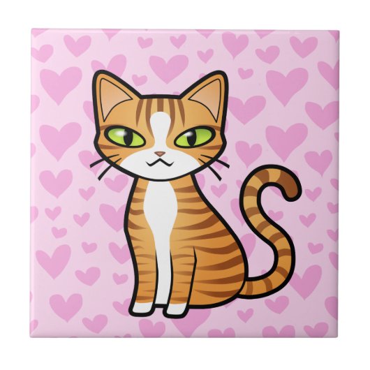 Entwerfen Sie Ihre eigene Cartoon-Katze Fliese (Vorderseite)