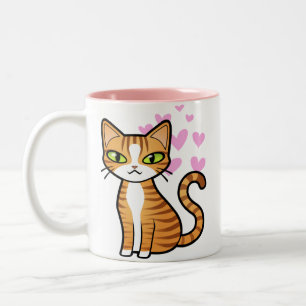 Entwerfen Sie Ihre eigene Cartoon-Katze Zweifarbige Tasse
