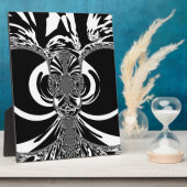 Entwerfen Sie Ihre eigene elegante schwarz-weiße E Fotoplatte (Seite)