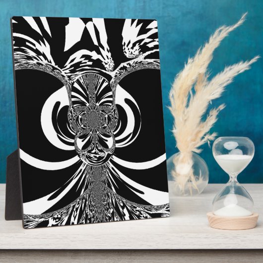 Entwerfen Sie Ihre eigene elegante schwarz-weiße E Fotoplatte (Seite)