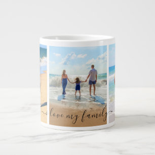 Entwerfen Sie Ihre eigene Familienfoto-Collage-Kaf Jumbo-Tasse