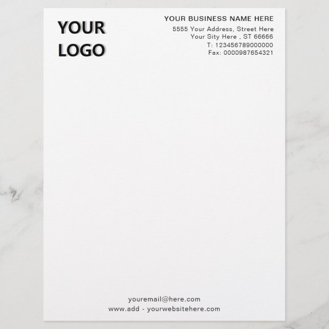 Entwerfen Sie Ihre eigene Firma Letterhead Templet Briefbogen (Vorderseite)
