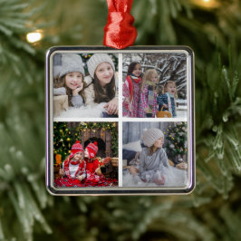 Entwerfen Sie Ihre eigene Foto-Collage Weihnachten Ornament Aus Metall