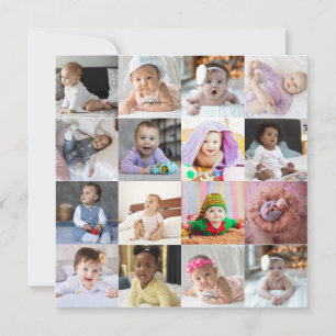 Entwerfen Sie Ihre eigene Fotocollage mit 16 Fotos Feiertagskarte
