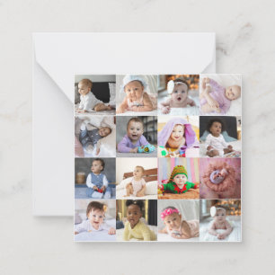 Entwerfen Sie Ihre eigene Fotocollage mit 16 Fotos Mitteilungskarte