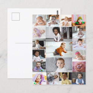 Entwerfen Sie Ihre eigene Fotocollage mit 19 Fotos Postkarte
