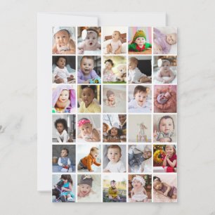 Entwerfen Sie Ihre eigene Fotocollage mit 30 Fotos Mitteilungskarte
