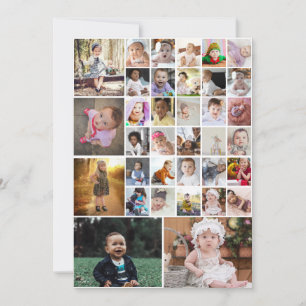 Entwerfen Sie Ihre eigene Fotocollage mit 35 Fotos Karte