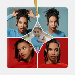 Entwerfen Sie Ihre eigene Fotocollage mit 5 Fotos Keramikornament