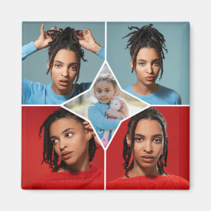 Entwerfen Sie Ihre eigene Fotocollage mit 5 Fotos Magnet