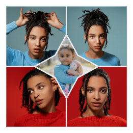 Entwerfen Sie Ihre eigene Fotocollage mit 5 Fotos Poster