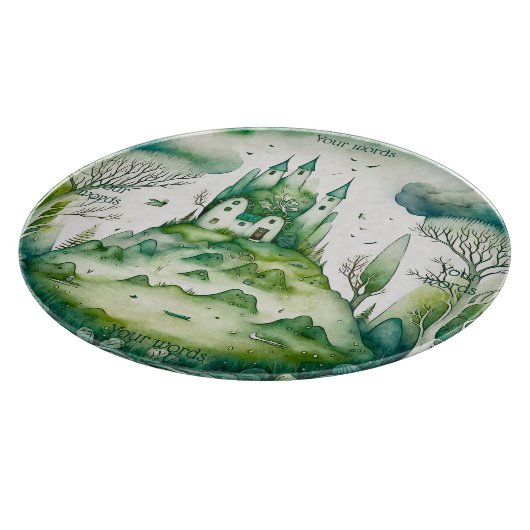 Entwerfen Sie Ihre eigene grüne Fantasy Castle Lan Schneidebrett (Ecke)