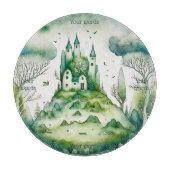 Entwerfen Sie Ihre eigene grüne Fantasy Castle Lan Schneidebrett (Vorderseite)