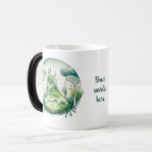 Entwerfen Sie Ihre eigene grüne Fantasy Castle Lan Verwandlungstasse (Vorderseite Links)