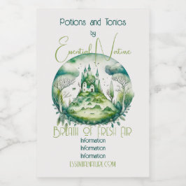 Entwerfen Sie Ihre eigene grüne Fantasy Castle Lan Weinetikett