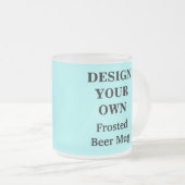 Entwerfen Sie Ihre eigene hellblaue Bier-Tasse - Mattglastasse (VorderseiteRechts)