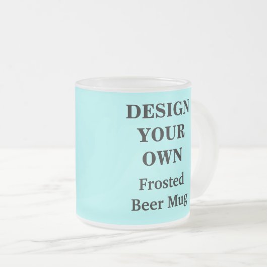 Entwerfen Sie Ihre eigene hellblaue Bier-Tasse - Mattglastasse (VorderseiteRechts)
