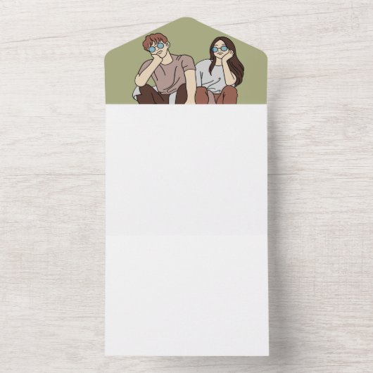 Entwerfen Sie Ihre eigene Hochzeitsfeier All In One Einladung (Innen Boden)