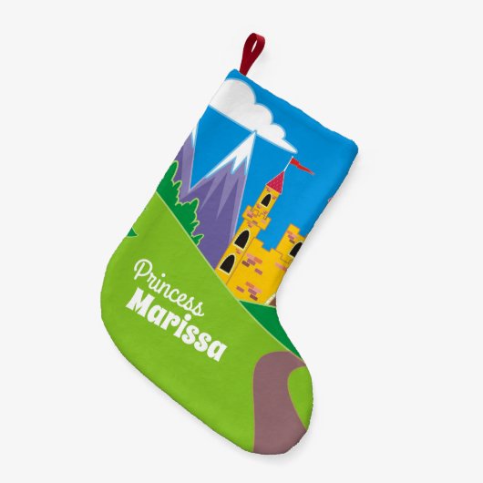 Entwerfen Sie Ihre eigene Hübsche Burg der Fairy P Kleiner Weihnachtsstrumpf (Vorderansicht (hängend))