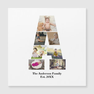 Entwerfen Sie Ihre eigene Letter A Foto-Collage Magnetkarte