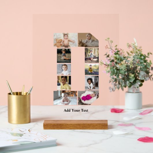 Entwerfen Sie Ihre eigene Letter-D-FotoCollage Acrylschild (Hochzeit)