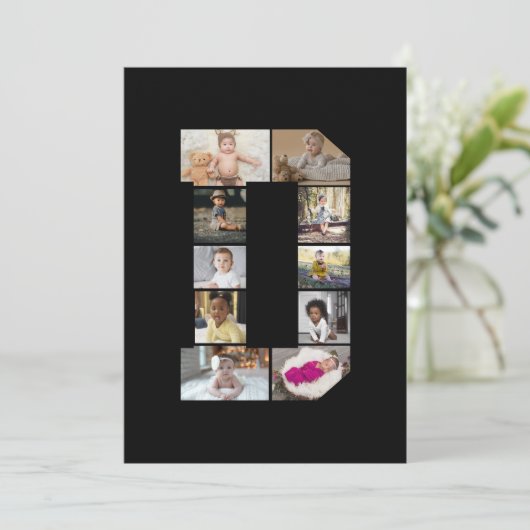 Entwerfen Sie Ihre eigene Letter-D-FotoCollage Ankündigung (Stehend Vorderseite)