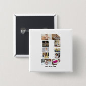Entwerfen Sie Ihre eigene Letter-D-FotoCollage Button (Vorne & Hinten)