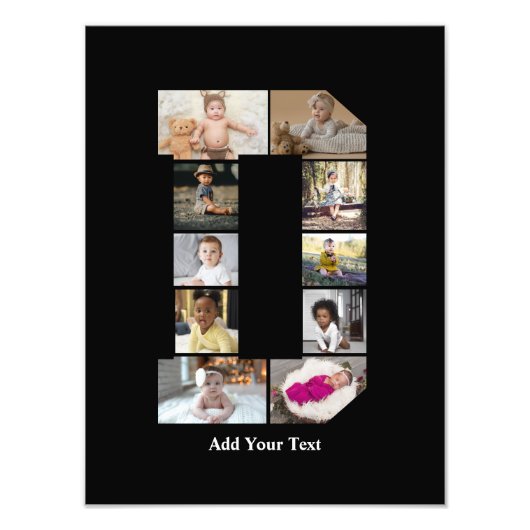 Entwerfen Sie Ihre eigene Letter-D-FotoCollage Fotodruck (Vorne)