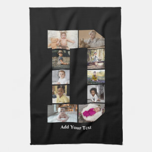 Entwerfen Sie Ihre eigene Letter-D-FotoCollage Geschirrtuch