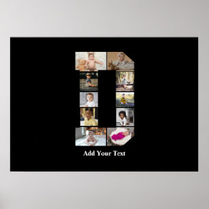 Entwerfen Sie Ihre eigene Letter-D-FotoCollage Poster