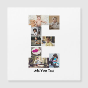 Entwerfen Sie Ihre eigene Letter E Foto-Collage Magnetkarte