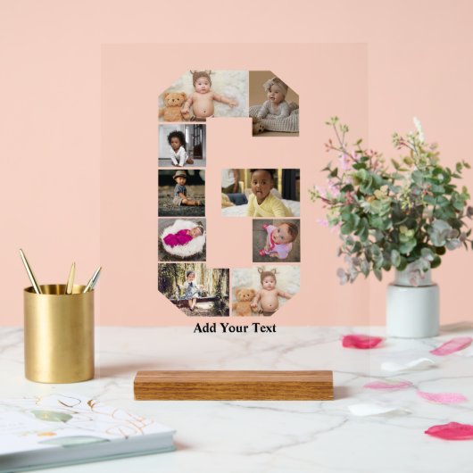 Entwerfen Sie Ihre eigene Letter-G-FotoCollage Acrylschild (Hochzeit)