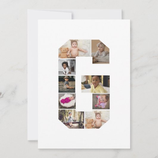 Entwerfen Sie Ihre eigene Letter-G-FotoCollage Ankündigung (Vorderseite)