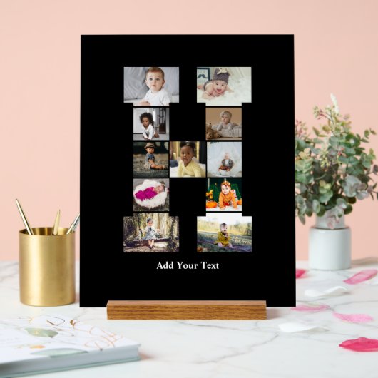 Entwerfen Sie Ihre eigene Letter-H-FotoCollage Acrylschild (Hochzeit)