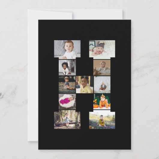 Entwerfen Sie Ihre eigene Letter-H-FotoCollage Ankündigung (Vorderseite)
