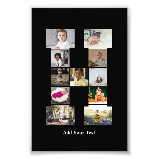 Entwerfen Sie Ihre eigene Letter-H-FotoCollage Fotodruck (Vorne)