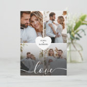 Entwerfen Sie Ihre eigene Liebe Collage Fotografy Dankeskarte (Stehend Vorderseite)